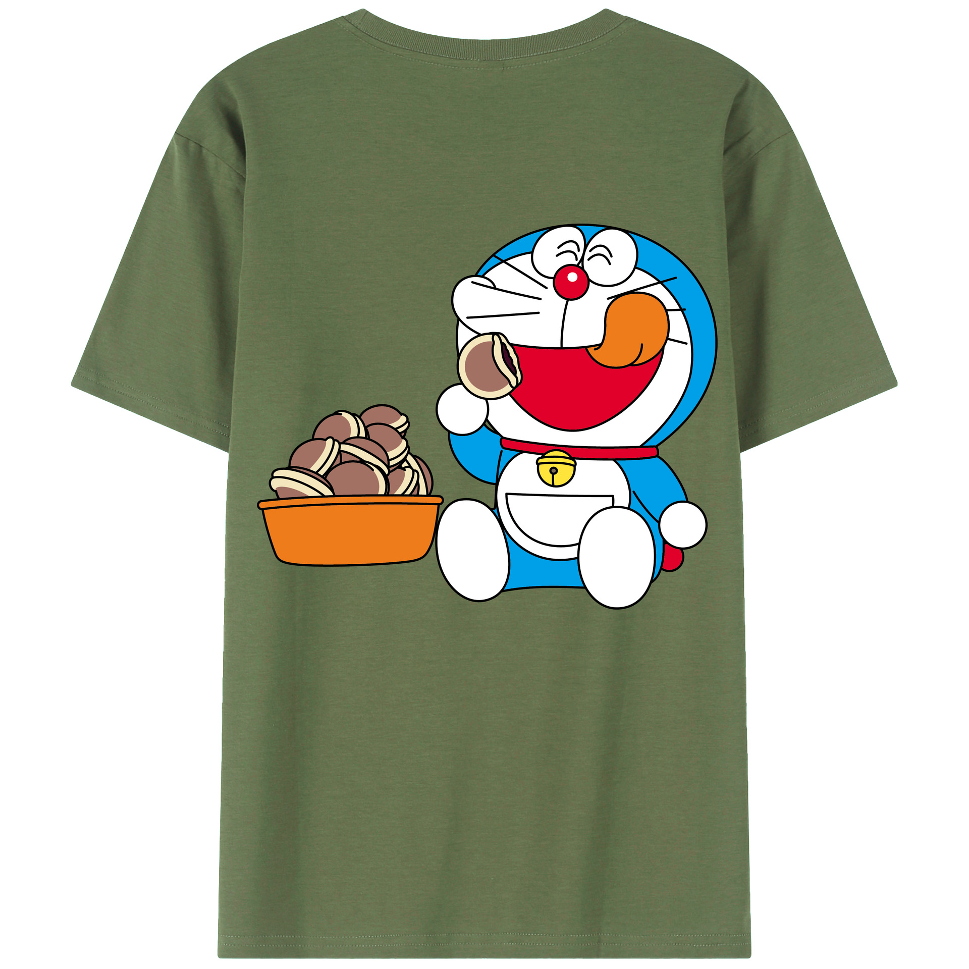 （画像用） ドラえもん Doraemon 綿100％ メンズ半袖Tシャツ（バックプリント） 通気性